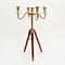 Elegant Tripod Candle Holder – Gold Polished Aluminum with Wood Detailing (17x17x31")